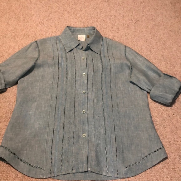 dbLIFE linen eyelet button down shirt - Picture 14 of 16